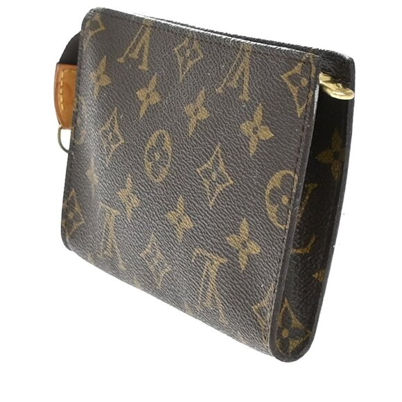 LOUIS VUITTON Logo BUCKET PM Pouch Bag Monogram Leather Brown France 05EF546 - Picture 4 of 13